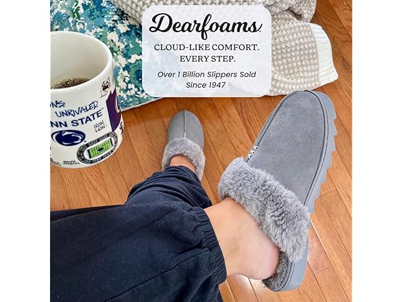 Dearfoams Women's Suede  Helena Slipper 6