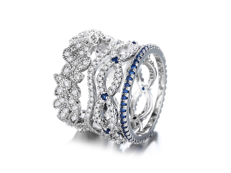 AAA IGT-DAAS-DRBS5204-6 6 Sapphire Stackable Ring Set 