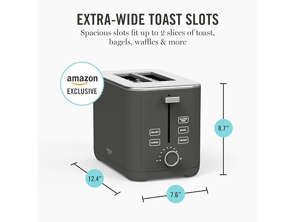Martha Stewart 2-Slice Toaster Caviar Gray