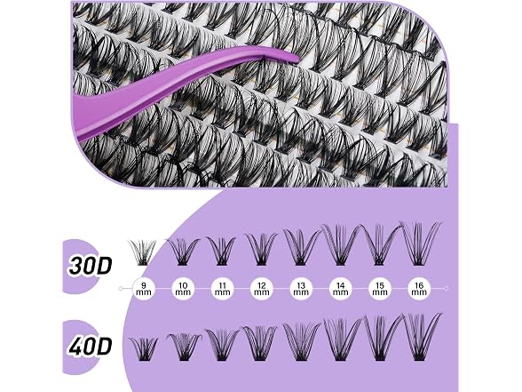 B&Qaugen Lash Clusters Kit, 280 Pieces