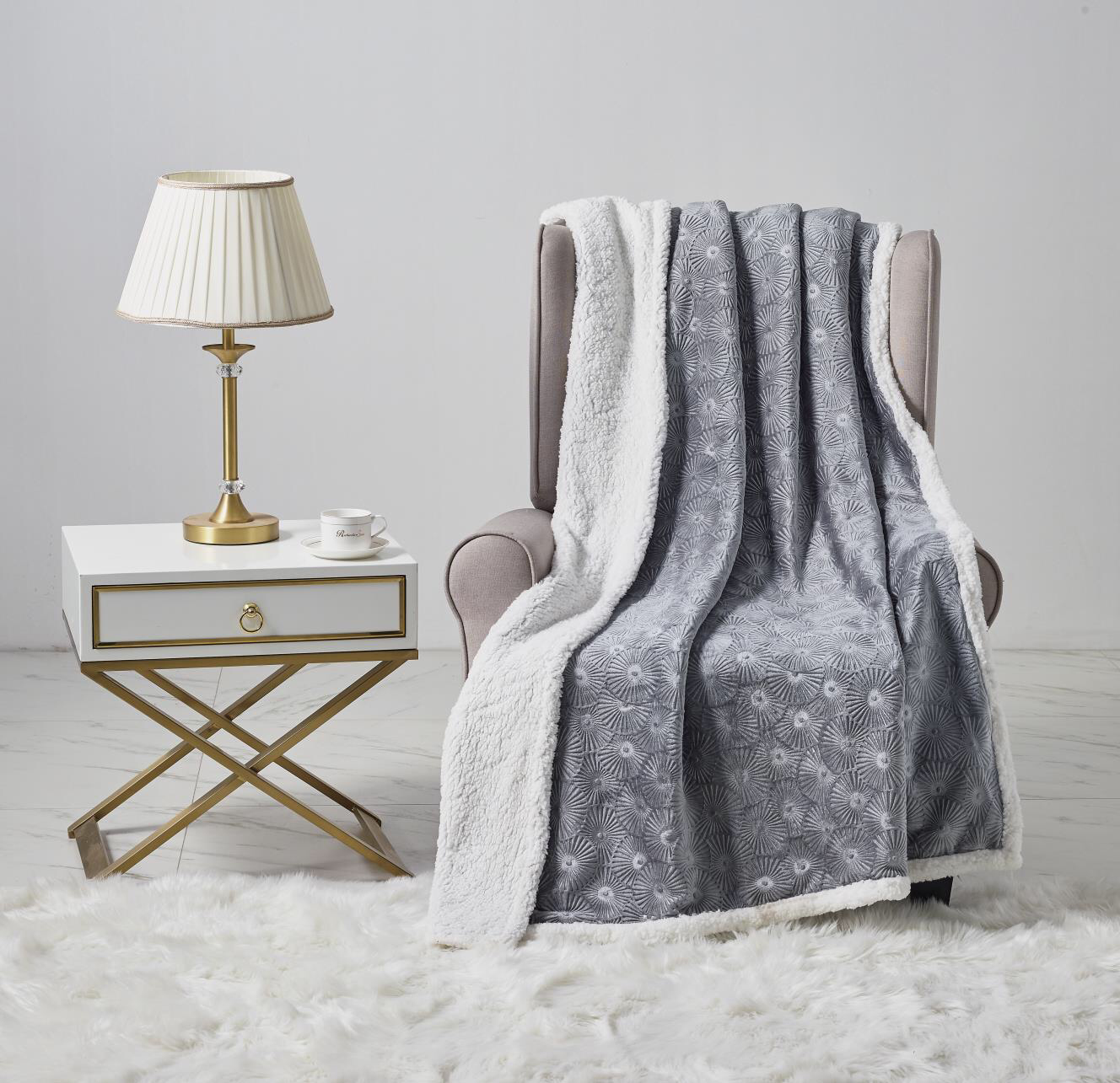 Noble House Louvre Sherpa Throw (2 Pack) - Gallery 4