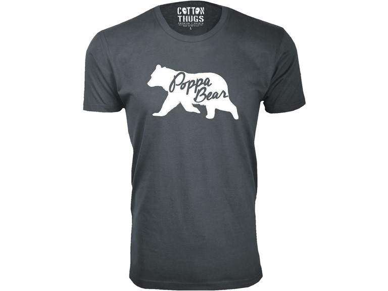 Men Poppa Bear Silhouette Dad T-Shirt