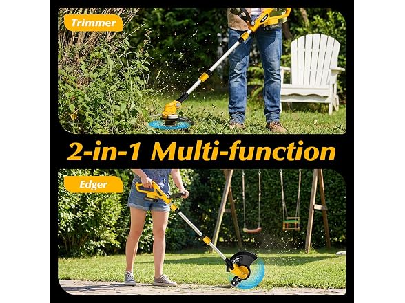 20V 2-In-1 Trimmer & Edger, 2 x 2.0Ah Battery