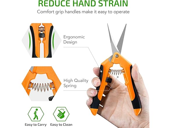 6.5" Pruning Shears Orange 4pk