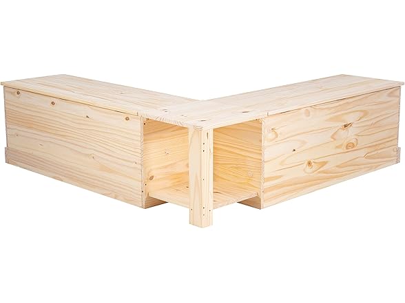 Linon Harris Unfinished Wood Backless Nook