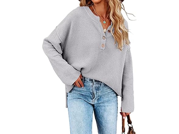 Women’s Oversized V Neck Knit Sweater