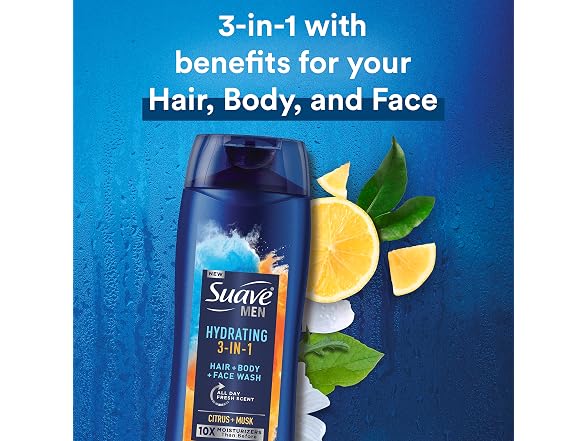 Suave Men 3in1 Body Wash Fresh Scent 18oz