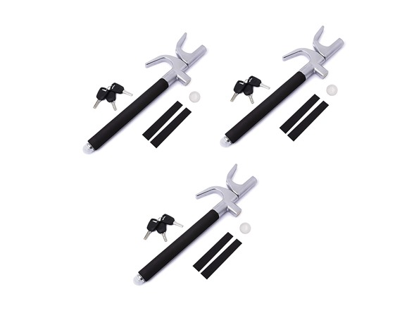 Zone Tech Car Steering Wheel Lock & 3 Keys 3-Pack