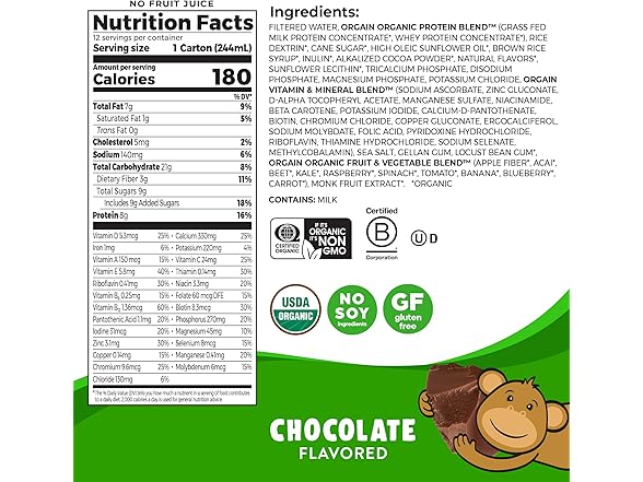 Orgain Orgain Kids Protein Shake 12pk