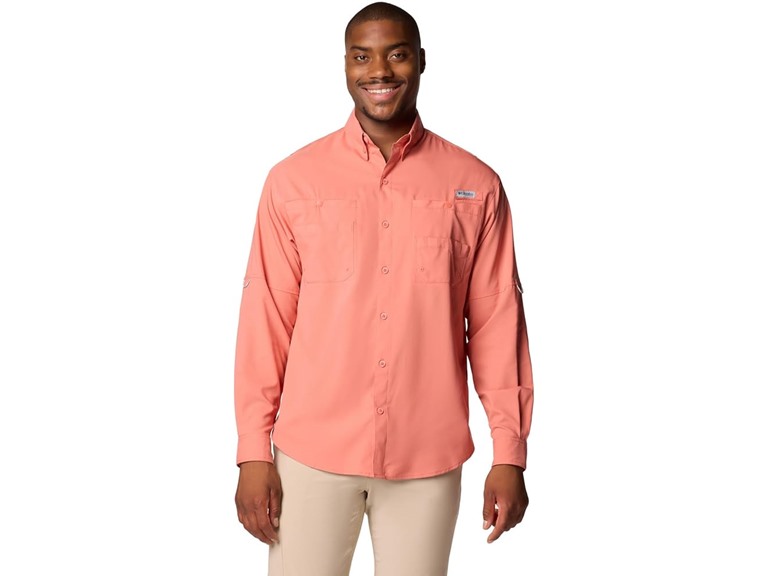 Columbia Men's Tamiami II Long Sleeve Shirt, Faded Peach, X-Large Tall