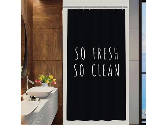 Yeele Black Shower Curtain