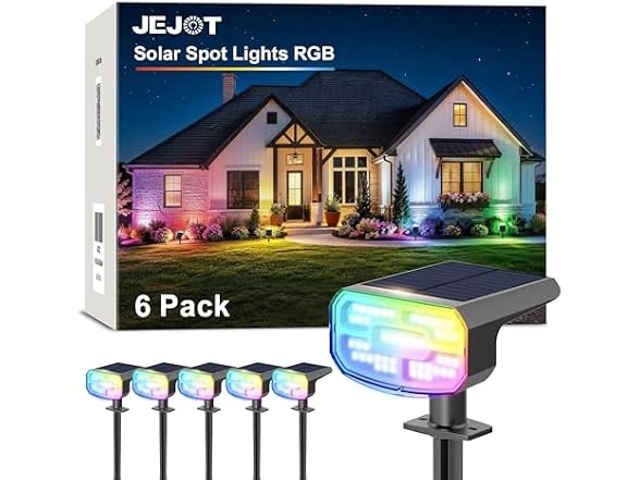 JEJOT Solar Spot Lights Outdoor
