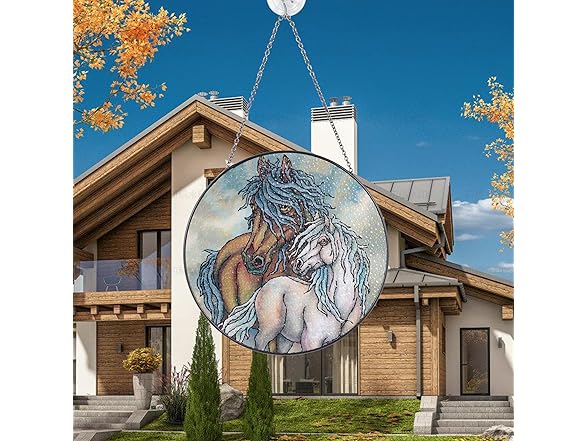 ANFURI Horse Glass Window Hanging