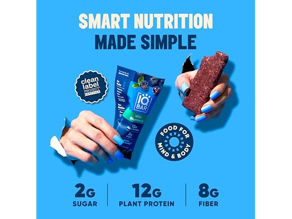 (24-Pack) IQBAR Plant Protein Bars: Wild Blueberry