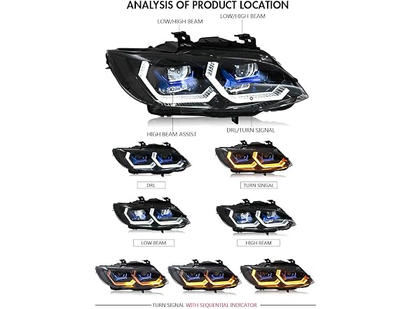 Oahiem Headlights for 2007-2010 BMW 3 Series