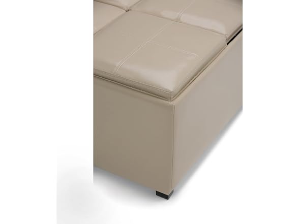 SIMPLIHOME Ellis 36" Leather Ottoman