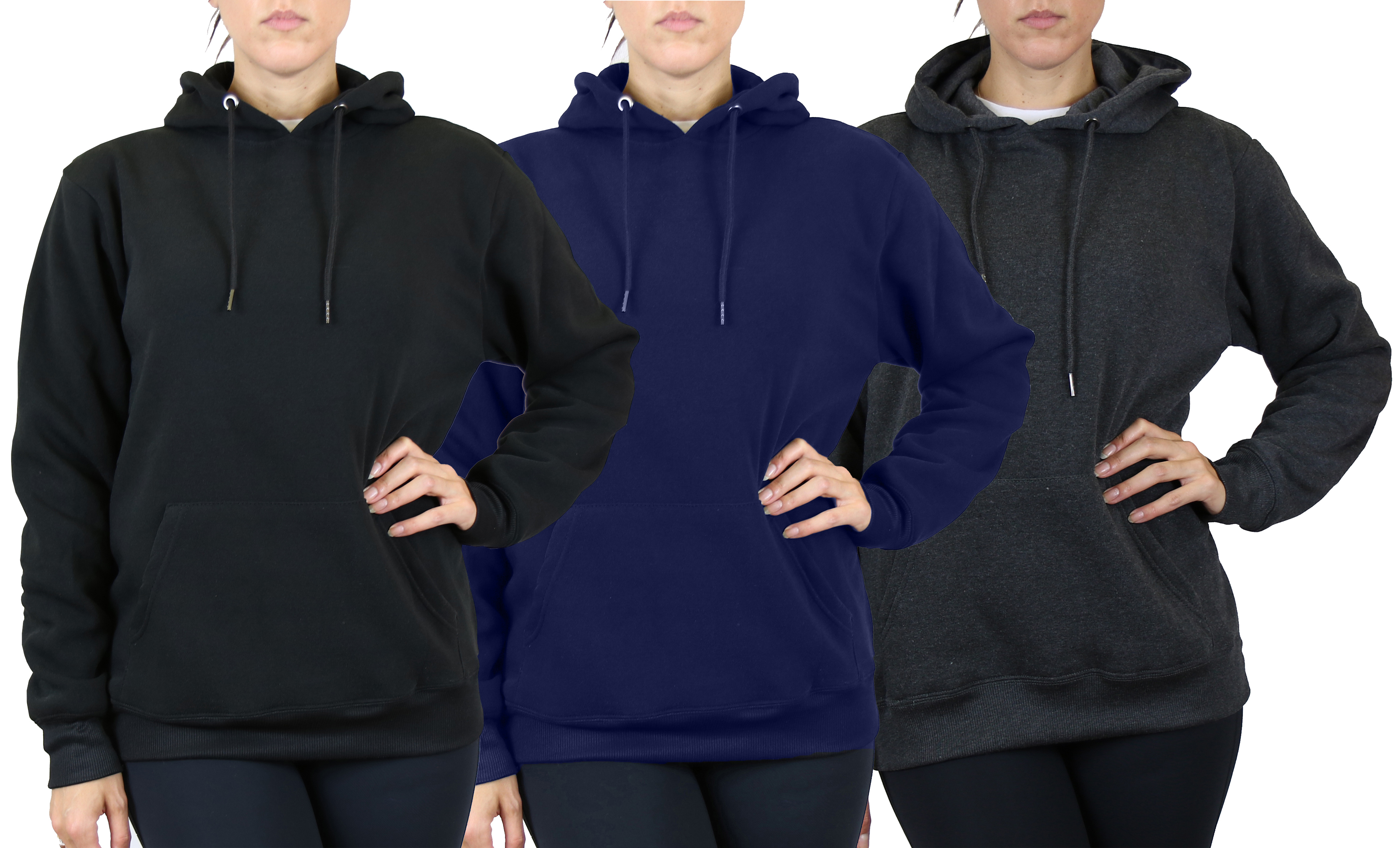 3Pk Womens Loose Fit Pullover Hoodie - Gallery 11