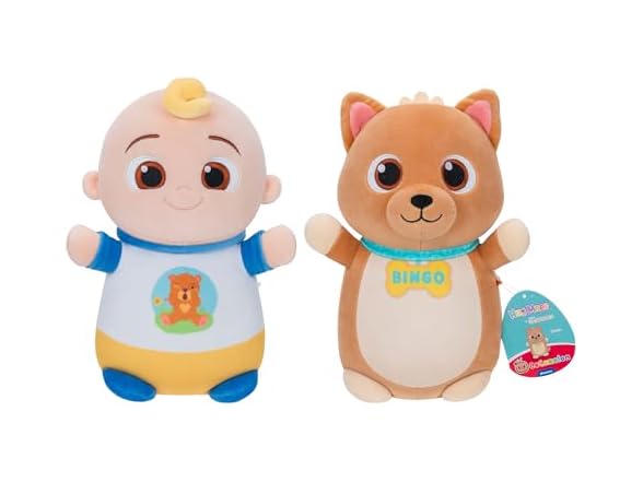 Squishmallows Original 10" “Cocomelon” JJ and Bingo HugMees, 2PK