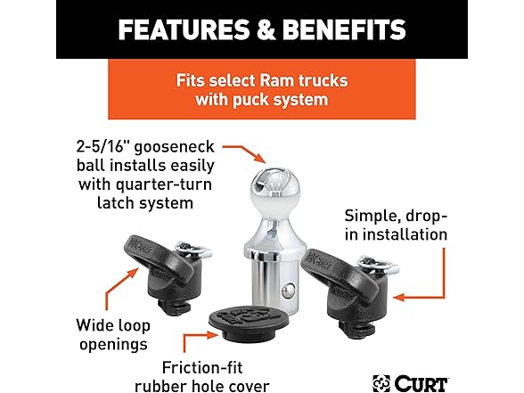 CURT 60618 OEM Puck System Gooseneck Hitch Kit