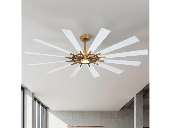 Parrot Uncle 72 Inch Large Windmill Ceiling Fan Gold