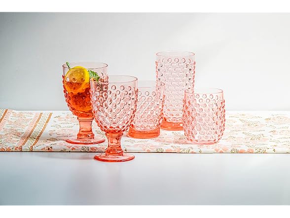 Hobnail Acrylic Wine Glass