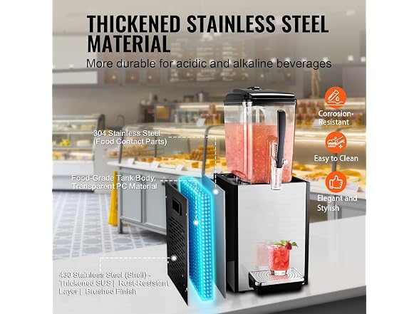 Commercial Beverage Dispenser, 12 L / 12.7