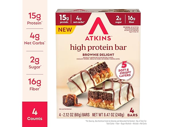 4CT Brownie Delight Layered High Protein Bar