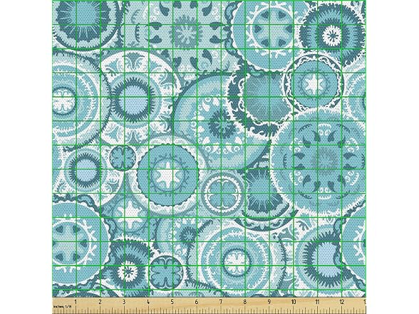 Ambesonne Aqua Fabric by The Yard, (10 Yard Cut)