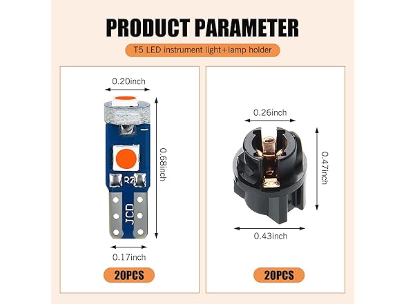 Arwrilt T5 LED Bulb Dash Lights 20pc