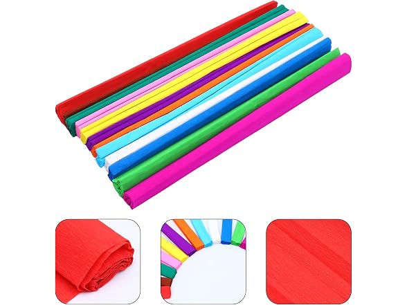 EXCEART 12 Rolls Crepe Paper Rolls 12