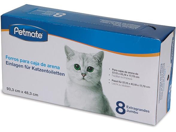 Petmate, Litter Pan Boxed Liners, Jumbo, 8 Pack