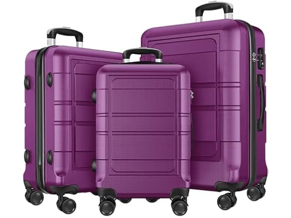 Axidou Spinner Luggage Set (20", 24", 28"), PC+ABS Shelled