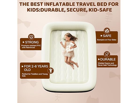 Abdtech Inflatable Toddler Travel Bed