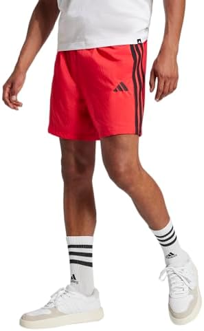 adidas Men's Essentials 3-Stripes Chelsea 7-Inch Sportswear Shorts, Pure Ruby/Black, X-Large