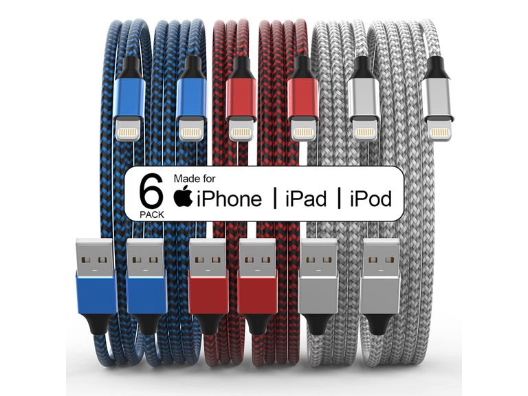 Apple MFi Certified 6Pack iPhone Charger Lightning Cable