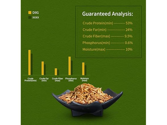 DIIG Non-GMO Dried Mealworms - Treats for Birds