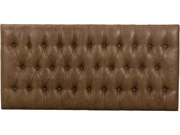 HomePop 58in Bench PU Leather Lt Brown