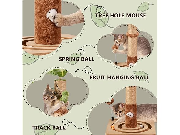 MECOOL 35in Tall Cat Scratching Post