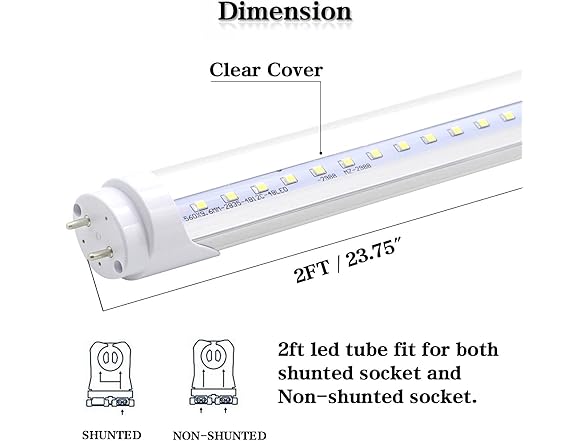 KALINA KALINA 2FT LED Tube Lights, 8W(25W Fluo