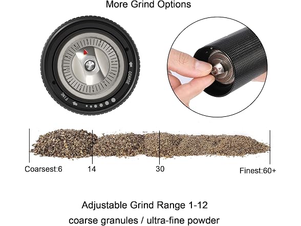 Aluminum Pepper Mill, Adjustable Manual