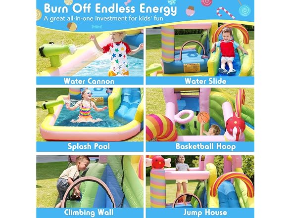 NBSPORT Inflatable Water Slide Bounce House