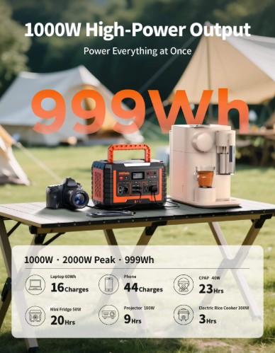 EBL MP1000 1000W Portable Power Station Orange - Gallery 12