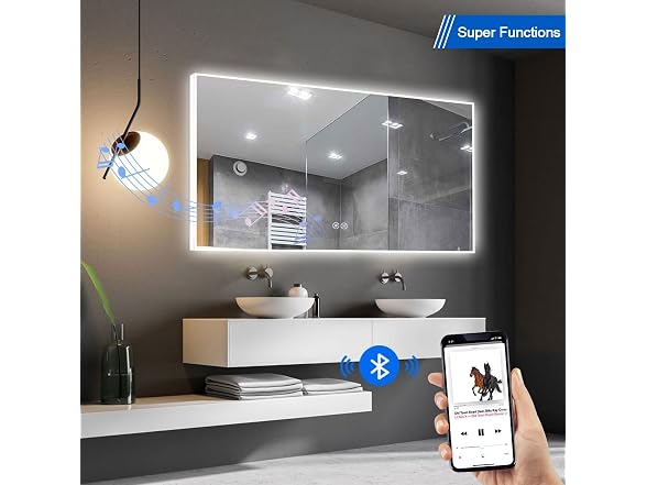 DECORAPORT 55 x 36 Inch LED Bathroom Mirror
