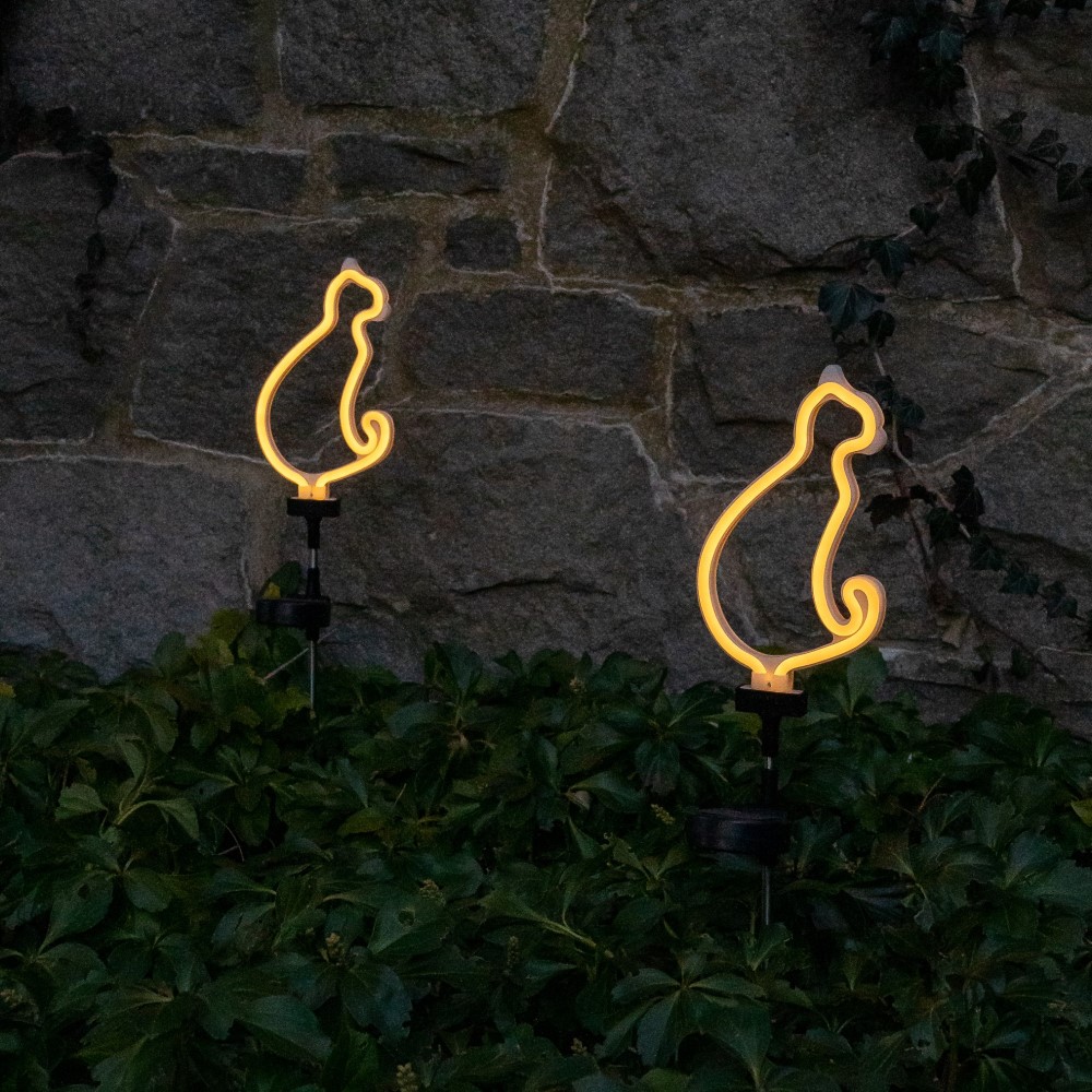 Solar Neon LED Cat Stake Lights - 1 Pack or 2 Pack - Gallery 9