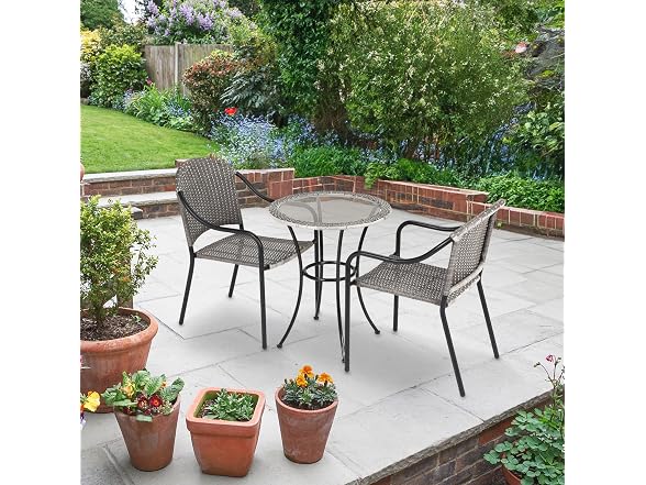 Four Seasons Courtyard 24" Marbella Wicker Bistro Patio Table