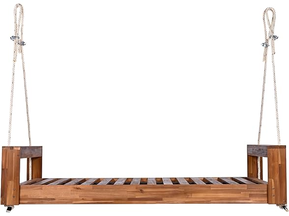Merax Patio Acacia Wood Porch Swing -Choose Color