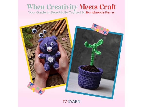 TROYARN 60% Cotton 40% Acrylic Crochet Yarn - 5 Skien