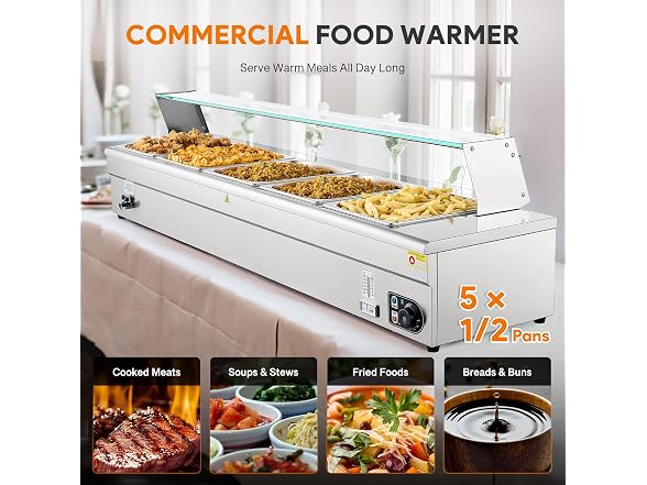 WILPREP 5-Pan Commercial Food Warmer