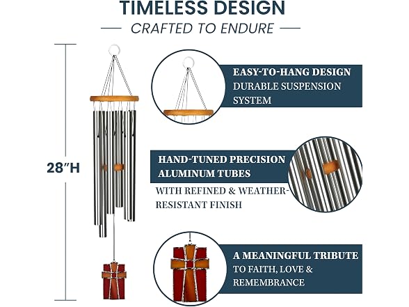 28" Woodstock Wind Chimes for Outside