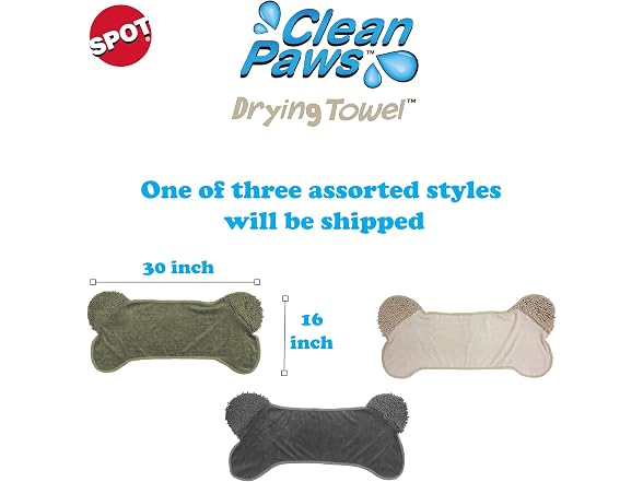 SPOT Clean Paws Chenille Microfiber Dog Towel